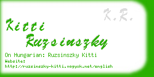 kitti ruzsinszky business card